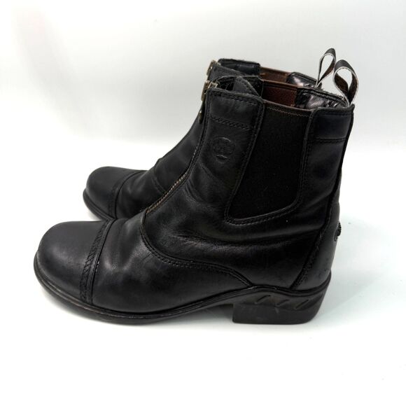 Ariat Women's 9B Heritage RT Zip Paddock Boot Riding Black Leather - Picture 4 of 11